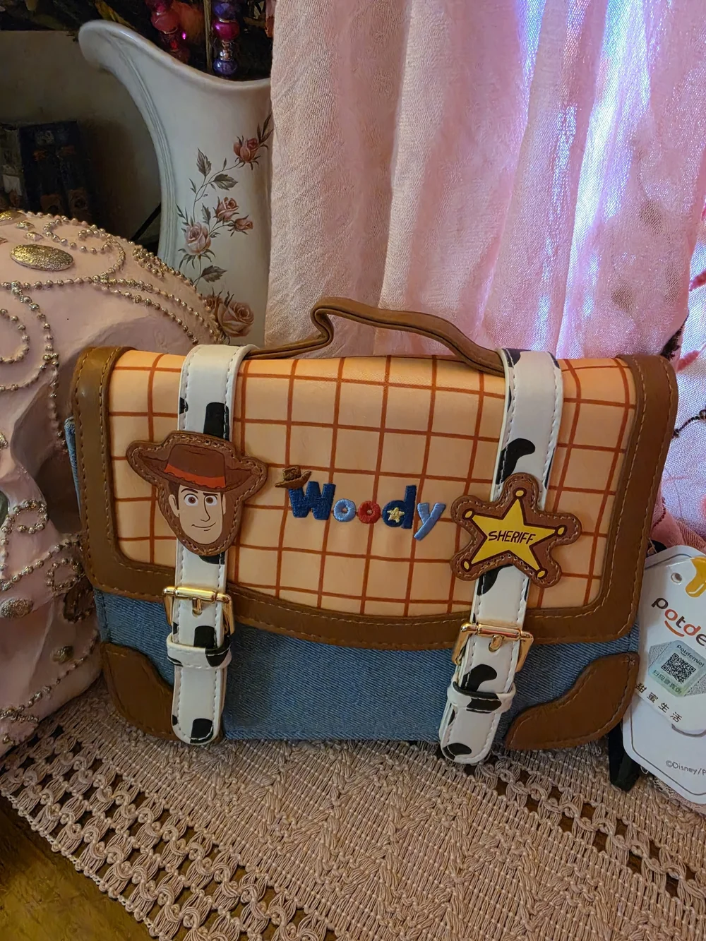 Disney Woody Kids Satchel in Orange, Blue, Brown and White
